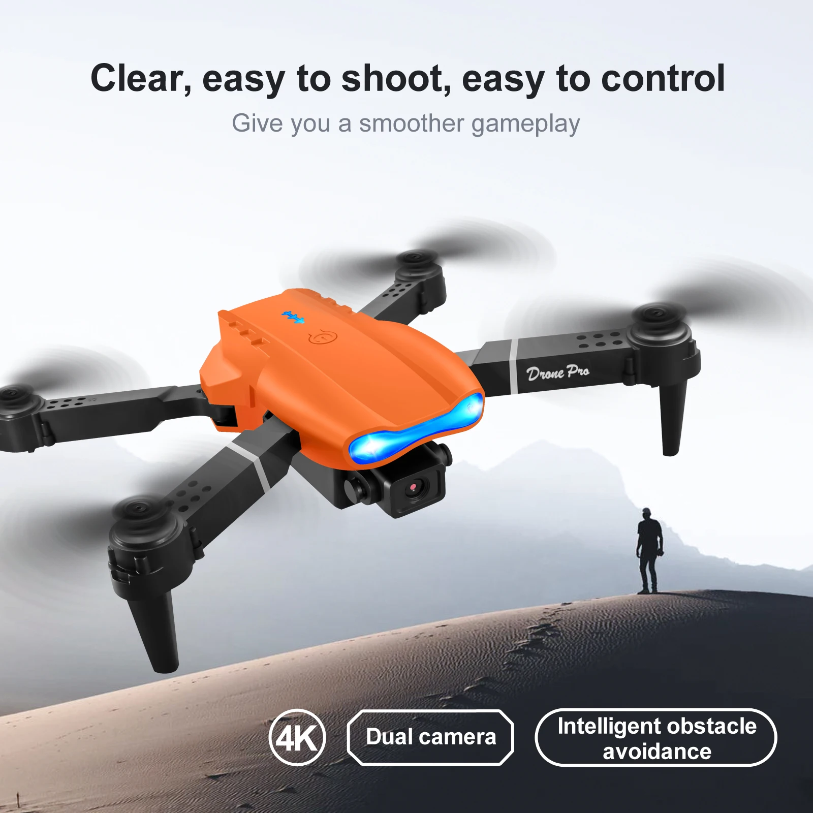 E99 Pro RC Drone with Camera Professional 4K Dual Camera WIFI Optical Flow Obstacle Avoidance Aerial Fpv Photography Quadcopter