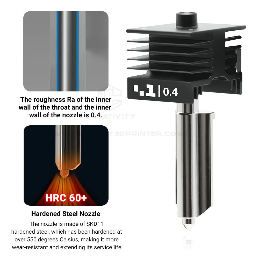 

Upgraded Hotend Kit For Bamboo P2S 0.2/0.4/0.6/0.8mm Integrated Nozzle Printhead Kit For P2S X2D 3D Printer Replacement Part