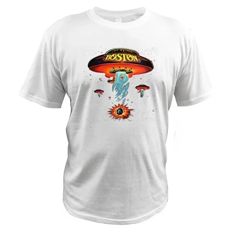 LE Cotton Boston Spaceship T Shirt Album Boston American Rock Band  Fashionable Summer Party