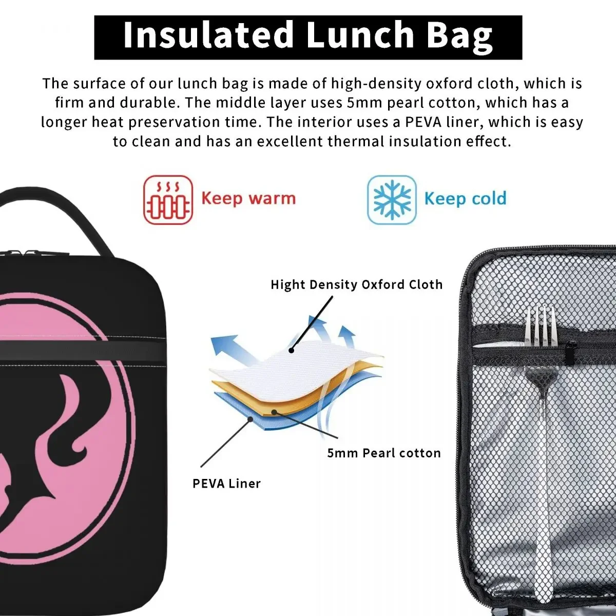 Barbie Pink Girls Y2K Insulated Lunch Bag Portable Lunch Container Thermal Bag Tote Lunch Box Work Outdoor Food Storage Bags