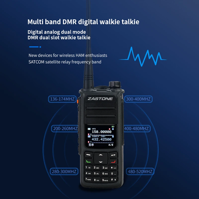 Imagem -03 - Zastone-walkie Talkie Uv008 Dmr Rádio em Dois Sentidos Digita Banda Dupla 10w Slot de Tempo Duplo 136174mhz 350480mhz Pcs