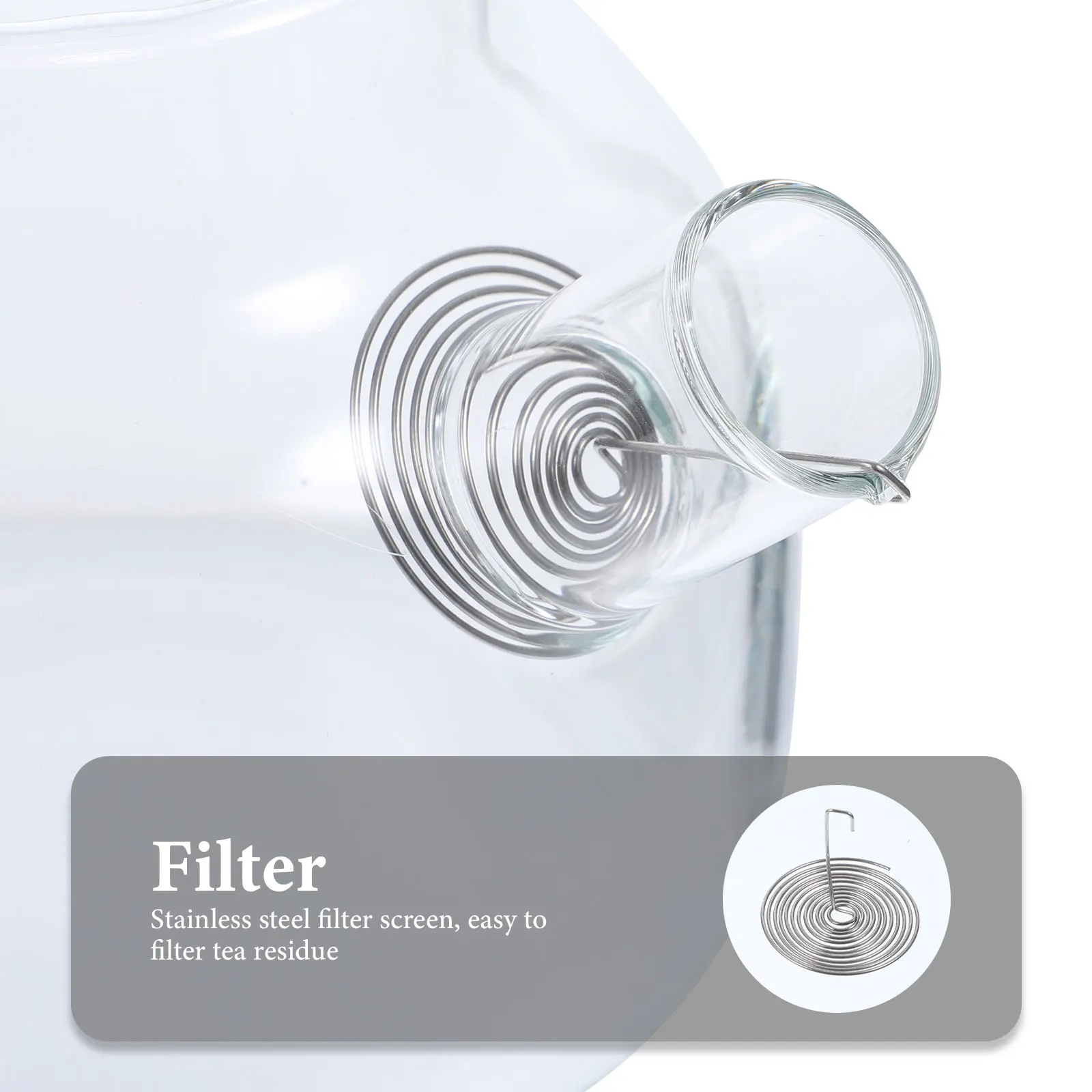 

1 Clear Glass Teapot with Bamboo Lid Premium Stainless Steel Handle for Loose Leaf Flower Tea Easy to Clean Home Office Kitchen