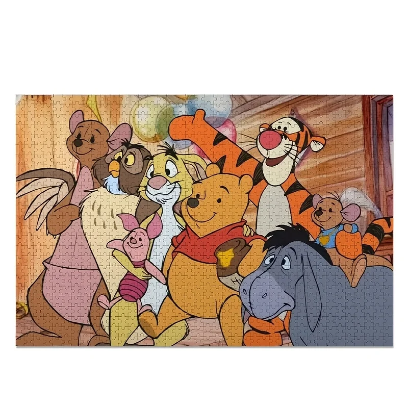 

1000pcs Disney Winnie the Pooh Family Group Photo | Poster and Puzzle, Fun Stress Relief, Ideal for Bedroom, Living Room, and