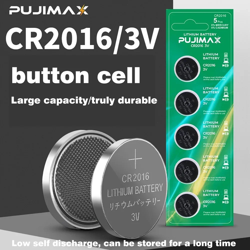 PUJIMAX 5-50pcs CR2016 3V lithium button battery watch remote control toy calculator car key new DL2016 LM2016 button battery