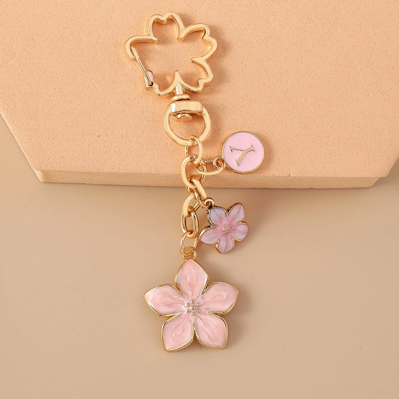 Fashion Colorful Flower Keychain for Car Key Women Men Handbag Pendant Key Rings Accessories DIY Jewelry Gifts