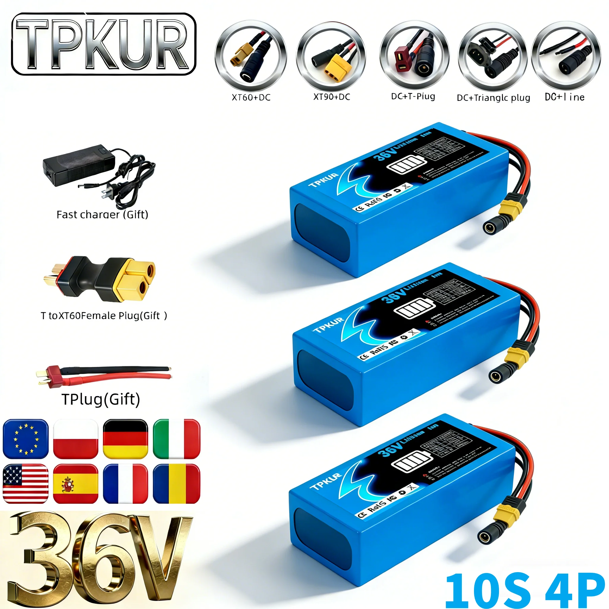 

36V 18650 Lithium Battery Pack 20000mAh 10S4P Built-in BMS Replacement for Electric Scooter E-Bike