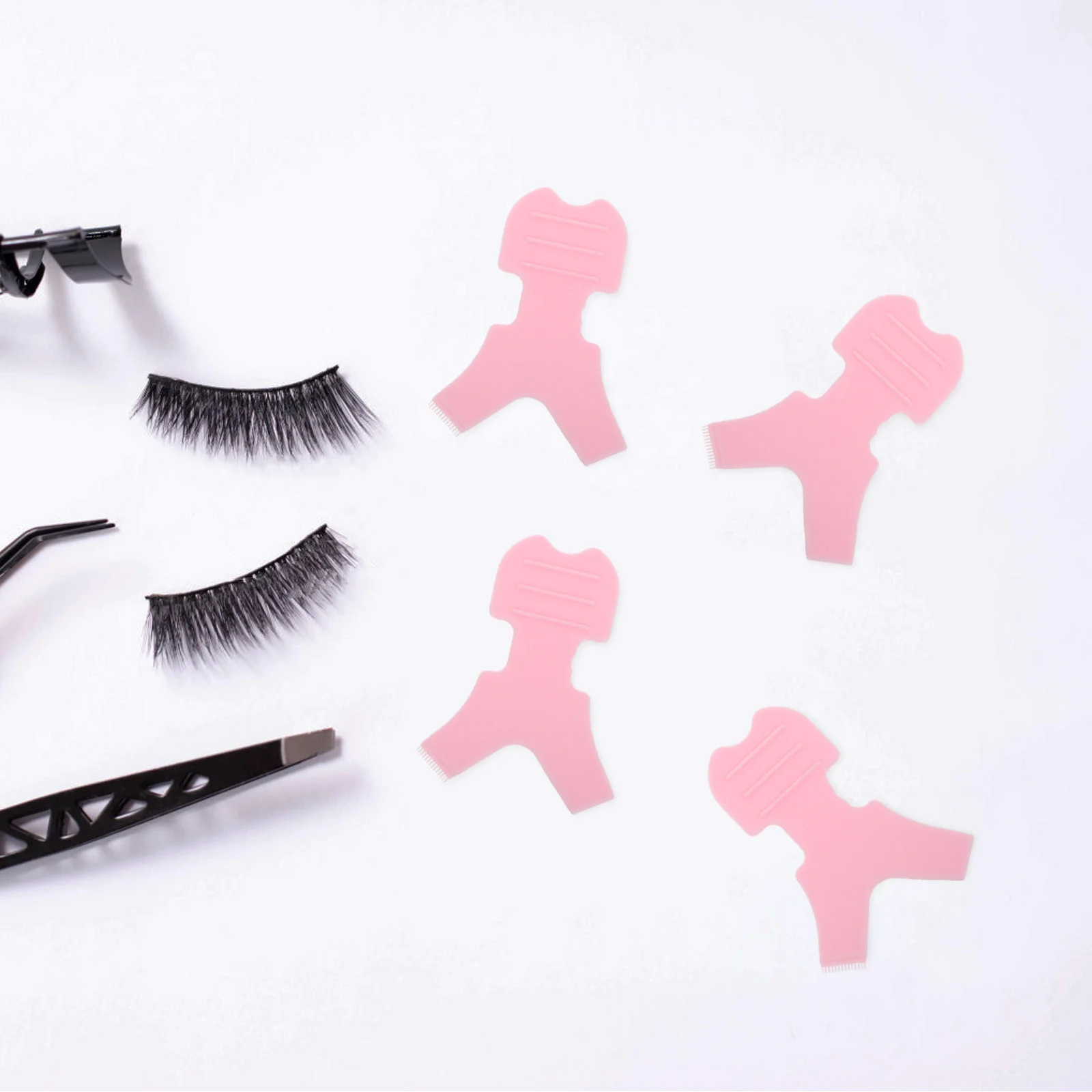 

50Pcs Eyelash Applicator Tool Silicone Lash Lift Comb Lash Perm Lift Brush Makeup Tool Eyelash Extension Pink
