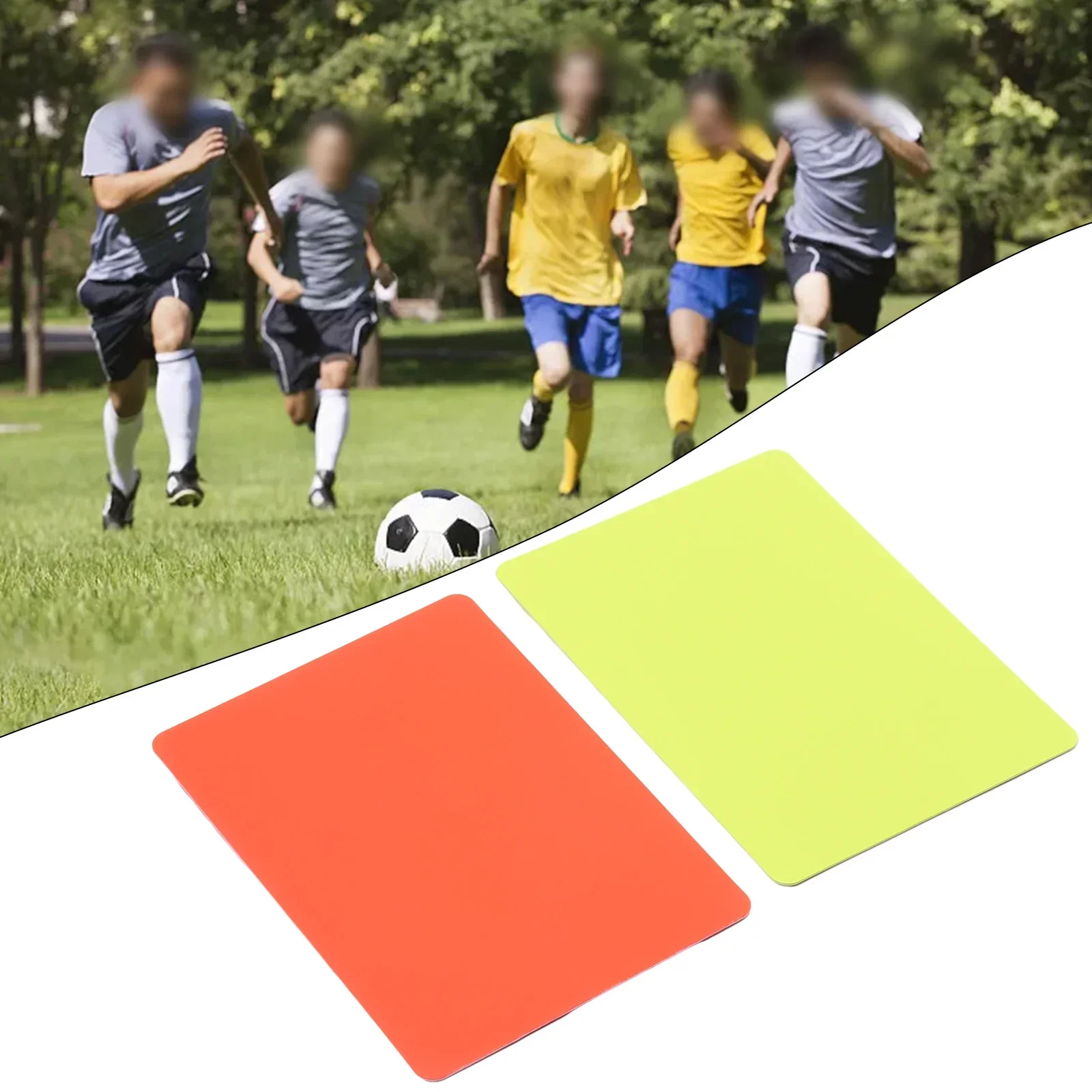 1 Pair PVC Soccer Referee Red Card And Yellow Card Football Match Training Referee Tool 8x11cm Referee Tool For Soccer Game Part