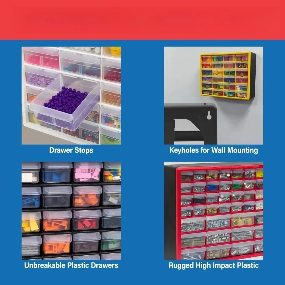 

Пластиковый шкаф для хранения с 24 ящиками, органайзер для гаража, инструментов, косметики, рукоделия, бисера, для гостиной