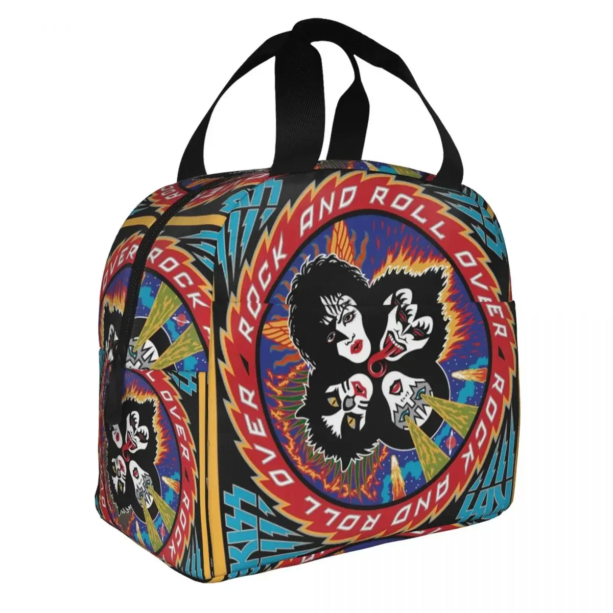 Rock Band Heavy Metal Insulated Lunch Bag Thermal Bag Reusable Kiss Large Tote Lunch Box Food Handbags Beach Travel