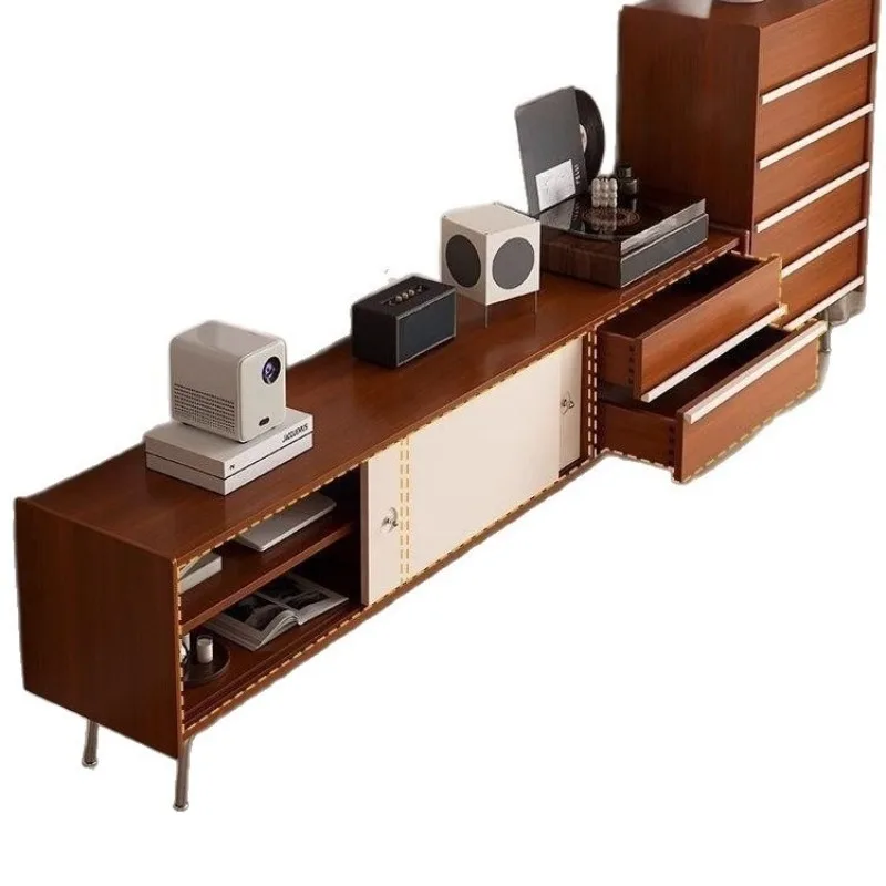

Solid wood TV cabinet living room household storage small apartment modern Internet celebrity simple storage TV storage