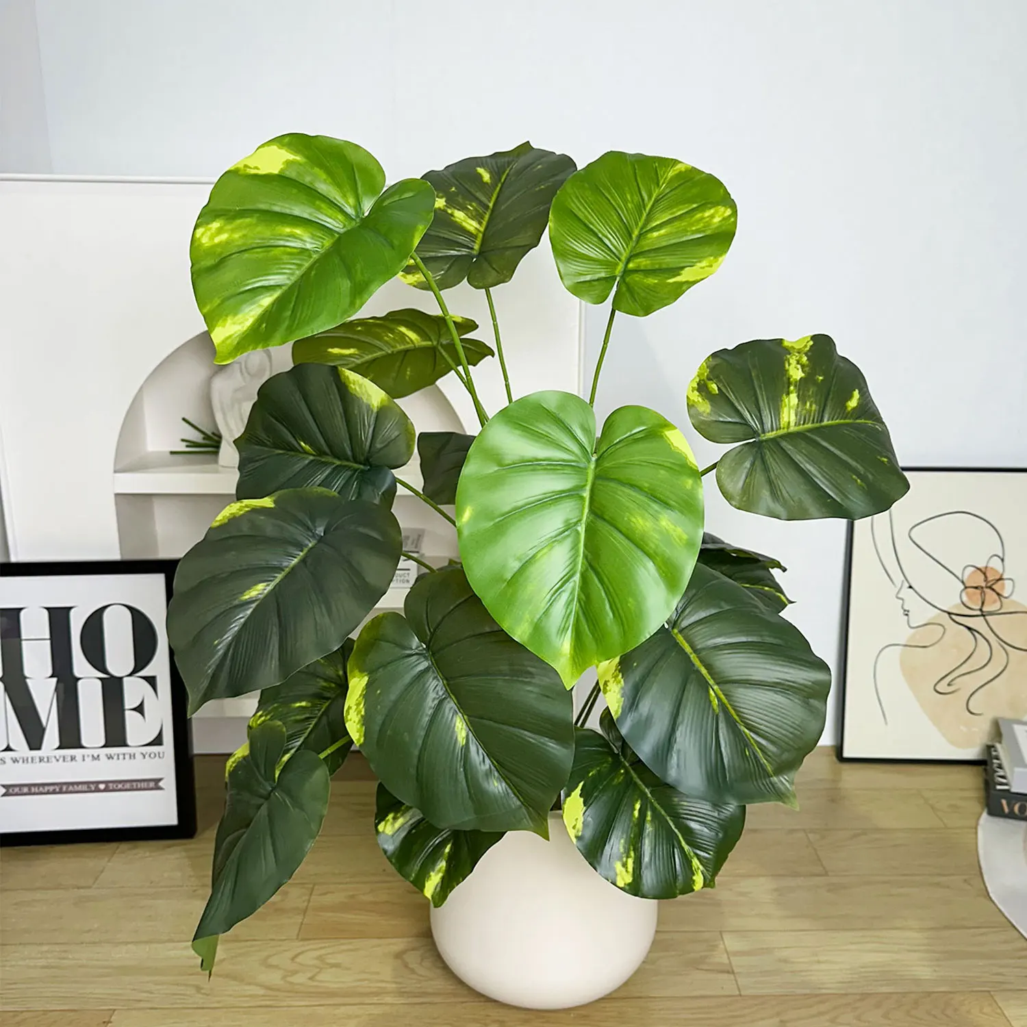 

65/100cm artificial Monstera Plant Plastic Leaf faux plant branch realistic Ornamental indoor faux Plant for Home Office Decor