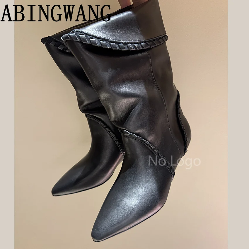High Quality Spring Autumn New Suede Leather High Heel Ankle Boots for Women Casual Ladies Short Boots For Women