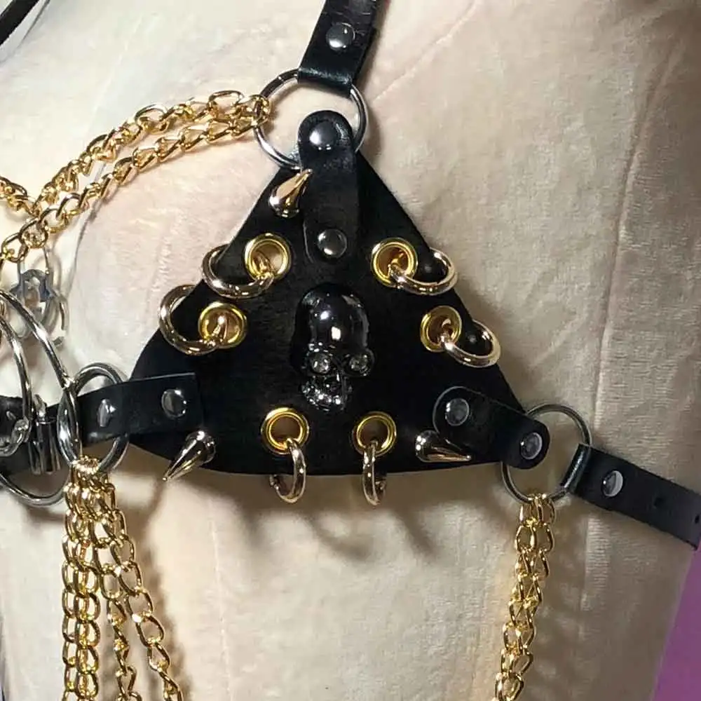 

Grunge Digital 90s Kawaii E-Girls Y2K Vegan Leather TOPS Goth Gothic Harnesses Tank Teen DIY Eco Emo Punk Rock Studded