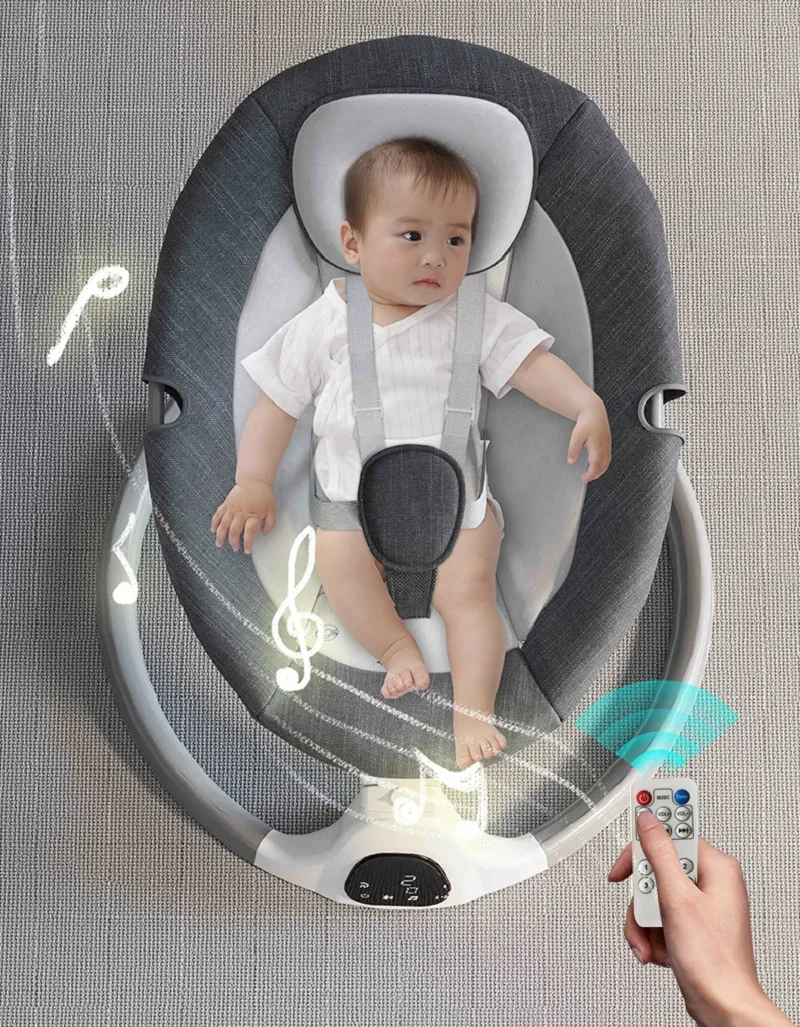 Baby Electric Rocking Chair Cradles Coax Baby Sleep Luxury Electric Swing Shaker Recliner Comfort Chair  0-3 Years Old Baby Bed