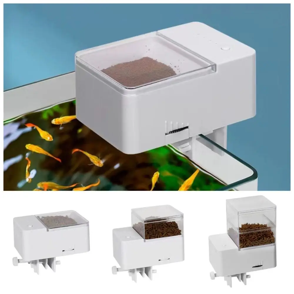 

Intelligent Timing Automatic Fish Tank Feeder Large Capacity Silent Operation Electric Fish Feeder Adjustable Dual Anti Blocking