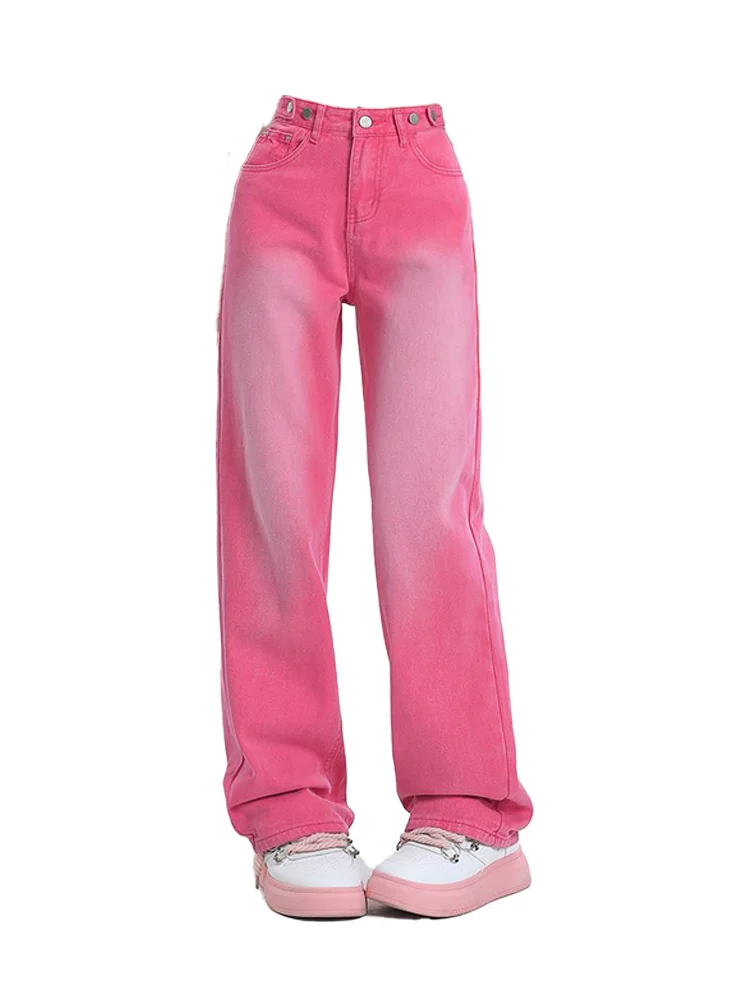 

Женские розовые мешковатые джинсы-карго Y2K American High Street 2000-х годов Harajuku Эстетические винтажные джинсы 90-х годов Брюки Одежда Новинка