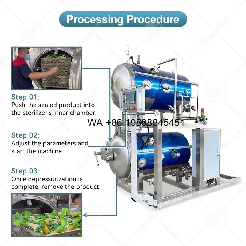 Wmwmnu for Automation High Temperature Mushroom Autoclave Canned Food Steam Water Sterilizer for Meat