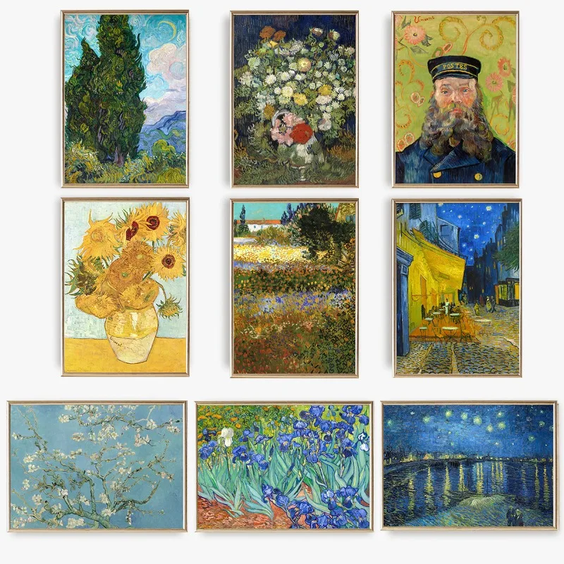 Vincent Van Gogh Select Print Poster Impressionist French Landscape Flower Starry Night Canvas Painting Wall Art Room Home De
