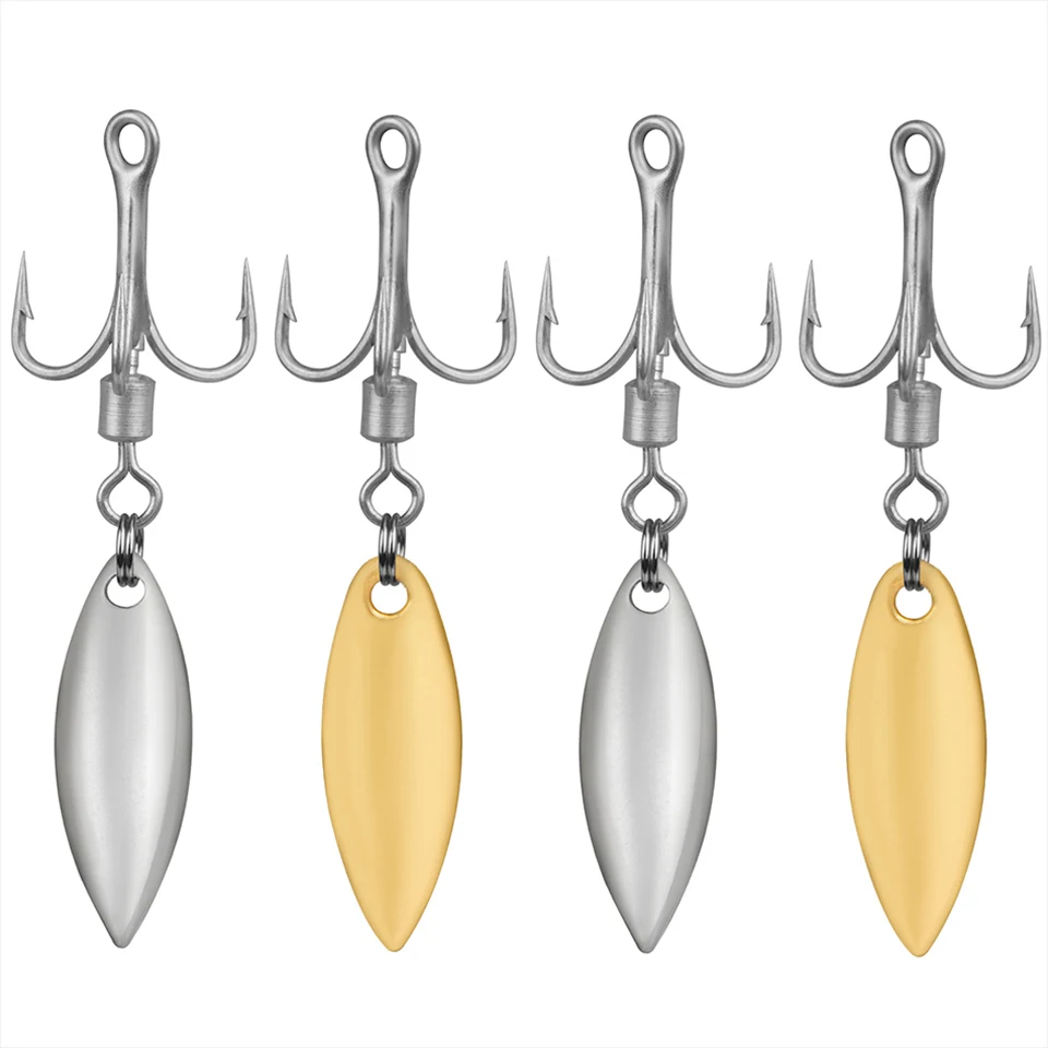 5pcs Welding Treble Hooks With Rotating Sequins Fishing Hook DIY Fishhooks Pesca Tackle Accessary Metal Jig Assist Hook