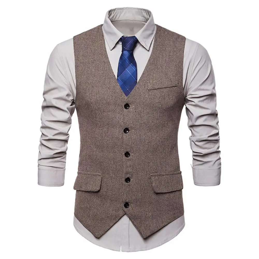 2020 New Arrival Dress Vests For Men Slim Fits Mens Suit Vest Male Waistcoat Homme Casual Sleeveless Formal Business Jacket