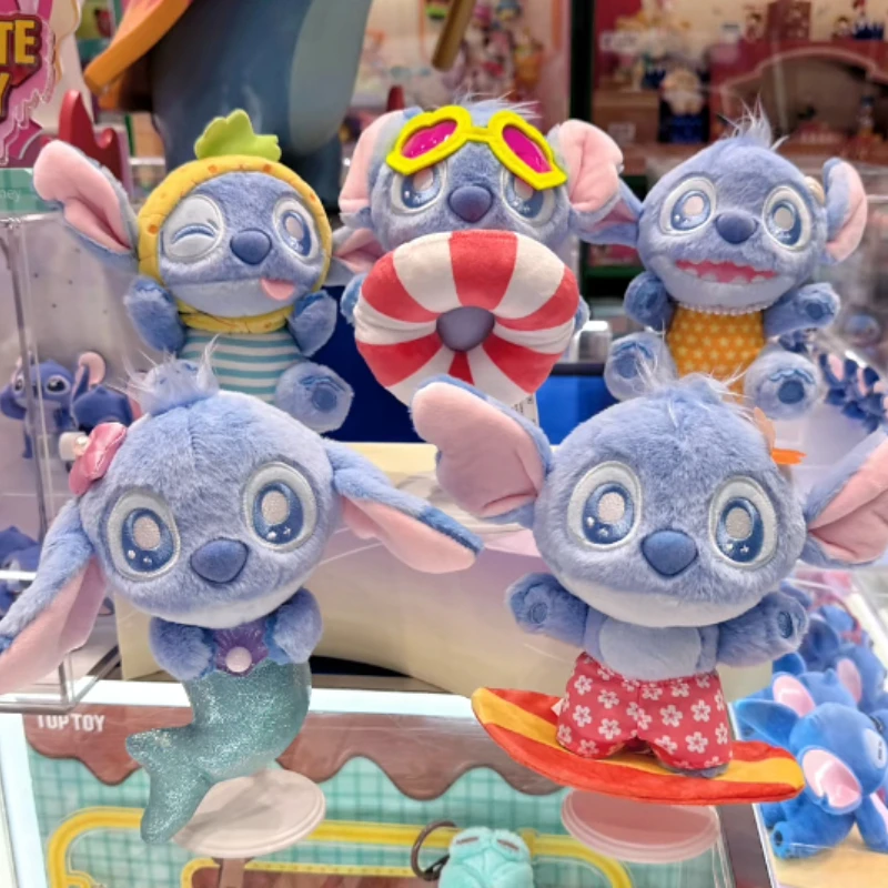 TOPTOY Stitch Serie Playa de Verano Caja Sorpresa Figura de Anime Stitch Bolsa Misteriosa Colgante Llavero Coleccionable Juguetes Regalo