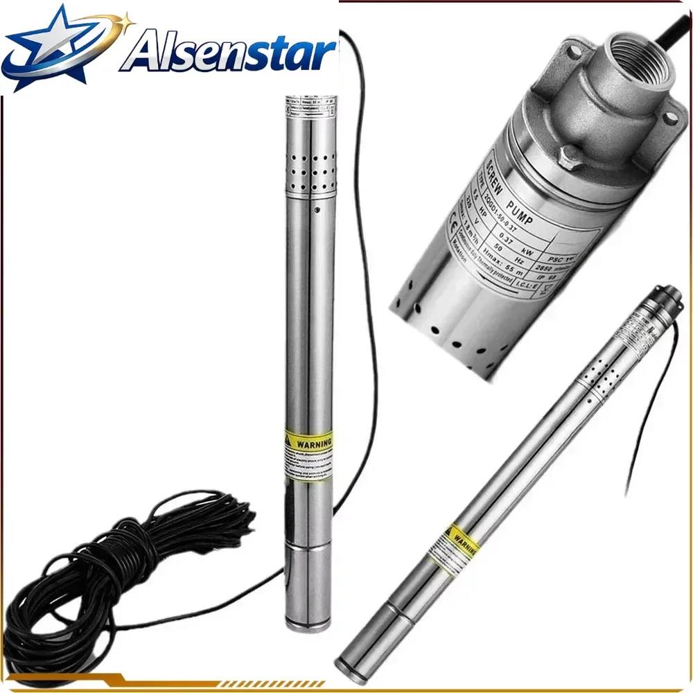 2QGD Deep Well Submersible Pump 50mm Diameter 304 Stainless Steel Pump Body Submersible Pumps for For Irrigation Home