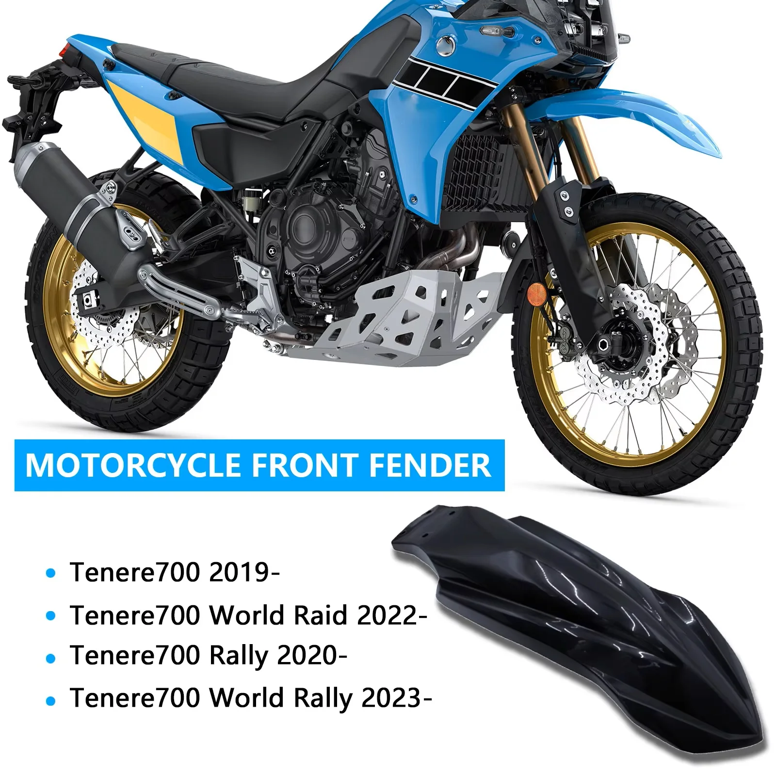 

For Tenere700 tenere 700 World Raid 700 World Rally 2019-2025 Motorcycle Front Fender Front Splash Guard Fender Extension
