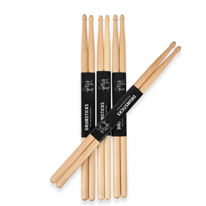 Miwayer 1 Pairs 5A/7A  Premium Maple Drumsticks Mallets Ideal for All Ages Durable Practice Drum Sticks for Jazz and Percu