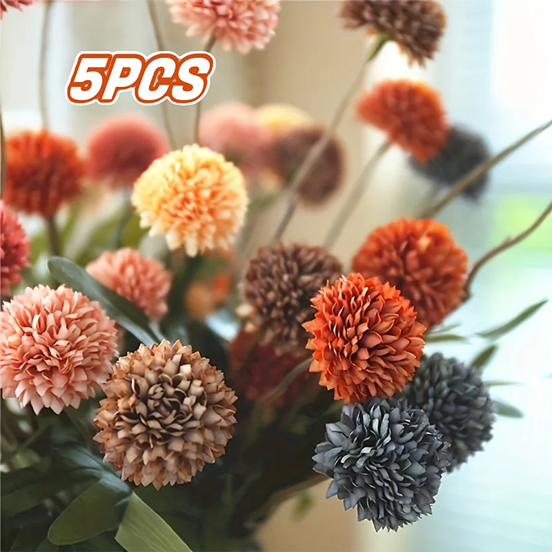 5 Stück realistische künstliche Blumen für die Inneneinrichtung, Hochzeitsfeier-Dekoration, Blumenarrangement, simulierte Pflanzen – Detail 2