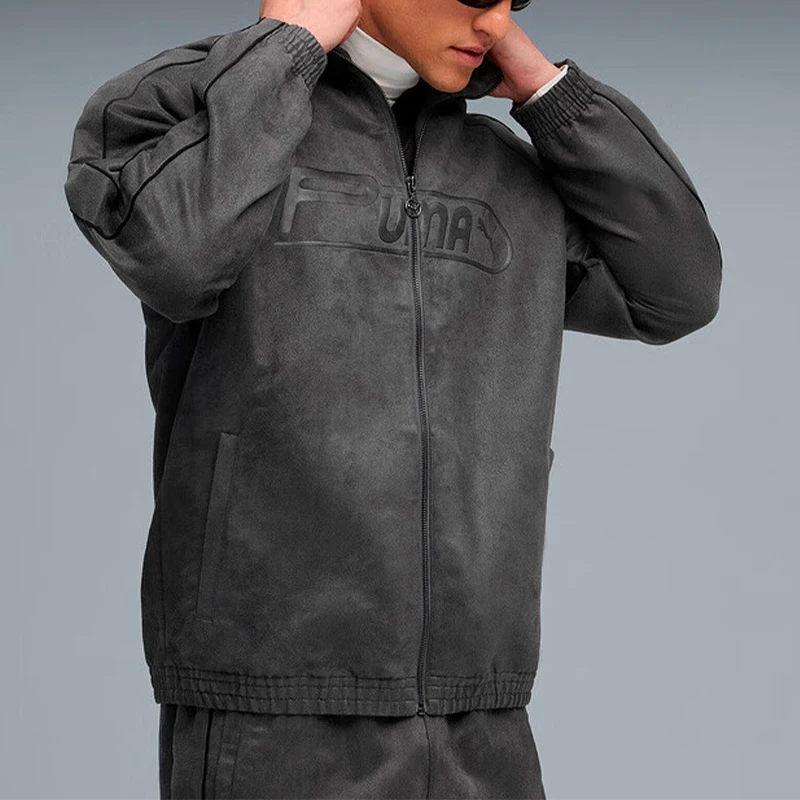 Puma official brand letter zipper long sleeved jacket with pockets, casual jacket jacket 632190-44
