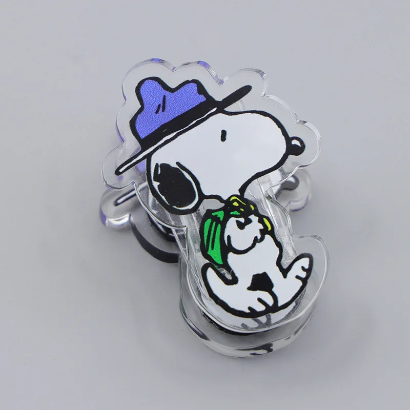 New Kawaii Snoopy Double Sided Clip Cartoon Anime Doll Pp Clip Student Mini Folder Acrylic Accessories Stationery Gift Kids Toy