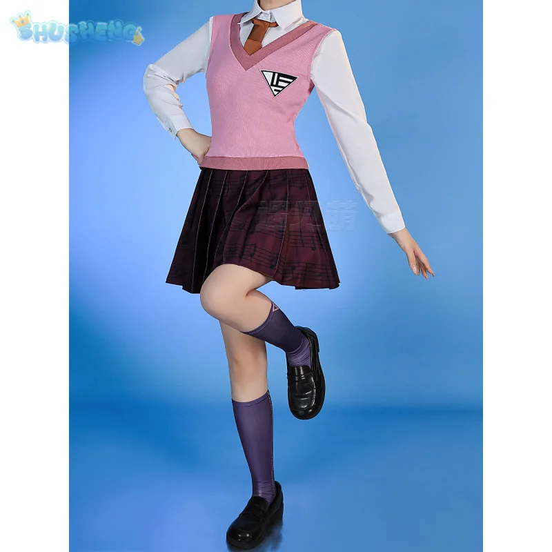

Аниме Danga Killing Harmony V3 Косплей Kaede Akamatsu Косплей Девушка Розовый Жилет JK Школьная Форма Хэллоуин Вечеринка V3 Костюм для Женщин