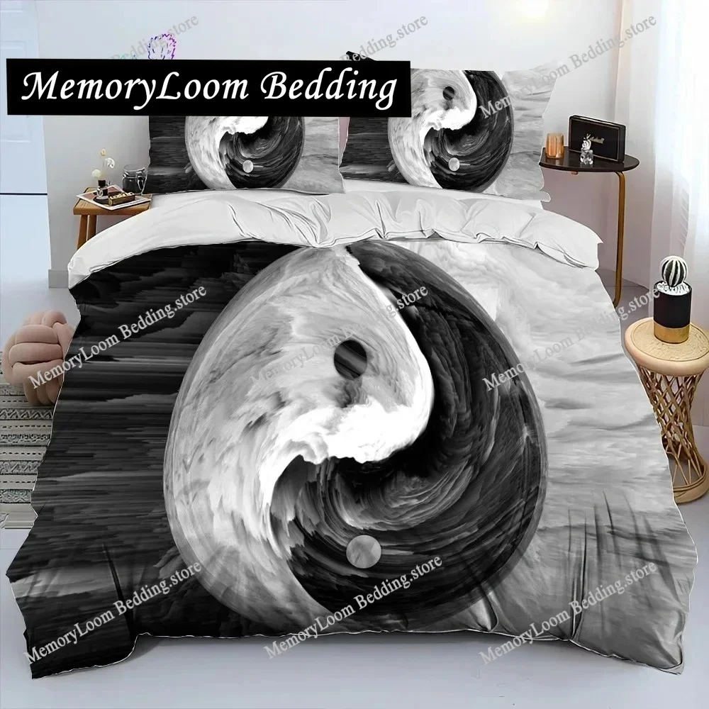 

3D Print Chinese Tai Chi Bagua Yin Yang Bedding Set Single Twin Full Queen King Size Bed Set Adult Kid Bedroom Home Decor