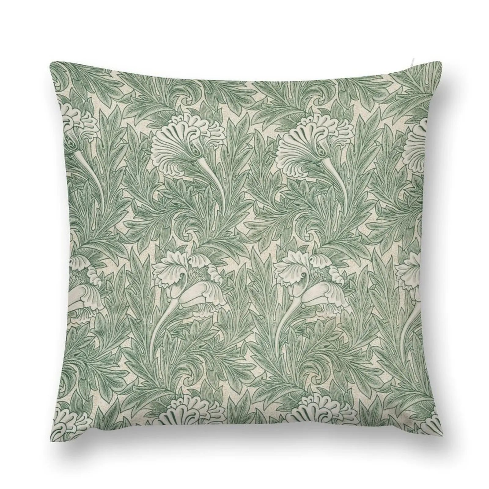 

Tulips Green (1875) by William Morris Throw Pillow Pillow Case luxury decor Decorative Sofa Cushions pillow