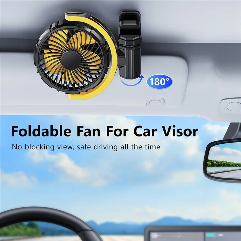Тихий маленький вентилятор воздушного охлаждения, вращающийся на 900-акумулятор, портативный автомобильный вентилятор с зажимом для стола, коляски для кемпинга