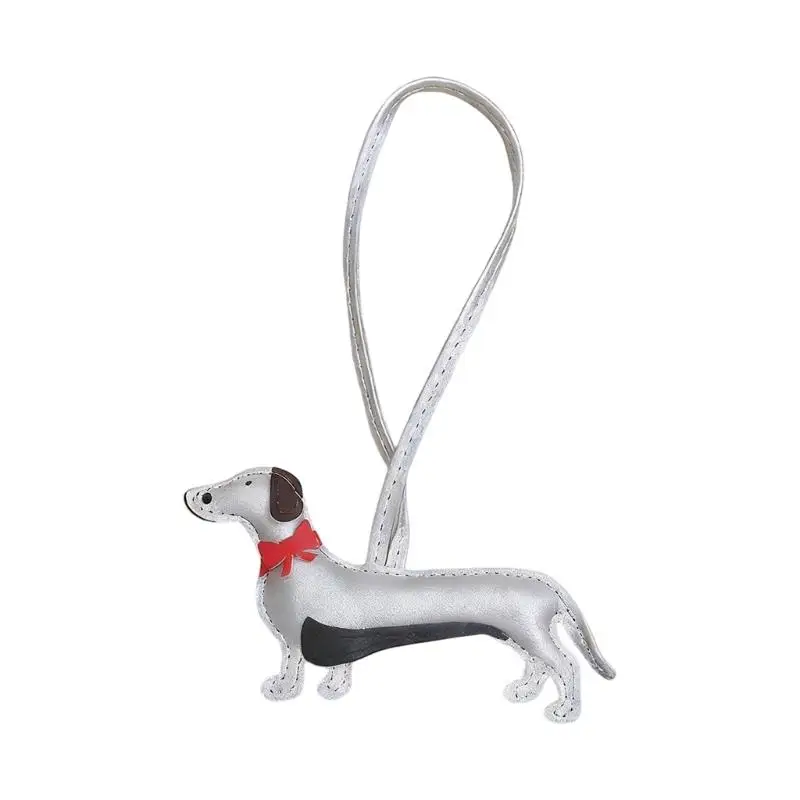 31BB Scratch Resistant PU Leather Keychain Accessory Traditional Dog Shaped Charm Keyring Everyday Carry Accessories
