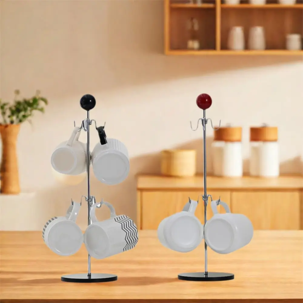 

Practical Iron Mug Cup Holder Acrylic Base Upside Down Coffee Cup Holder Stable Space Saving Cup Hanging Rack Office