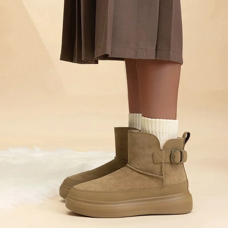 

Men's and Women's Winter Snow Boots, Warm Boots, Thick-soled Shoes with Cotton Warm Velvet Lining, Snow Boots and Mid-calf Boots