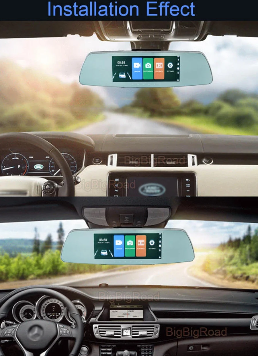 

BigBigRoad For Morris Garages MG 3 3SW 6 GS GT ZS MG5 MG7 Car DVR 7 Inch Touch Screen Rear View Mirror Dash Cam Video Recorder