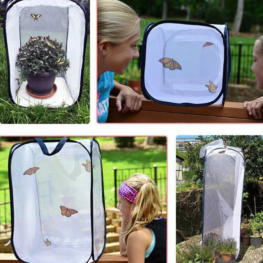 

1Pcs Anti-Insect Pet Cage for Children Portable Habitat Box with Carrying Handle Nature Study Tool for Catching Releasing Small