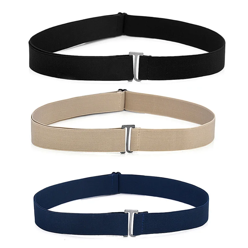 Elastic Invisible Belt Adjustable Size Flat Buckle Waist Belt Women Stretch Jeans Pant Belt Slim Elastic Band 1 Pc