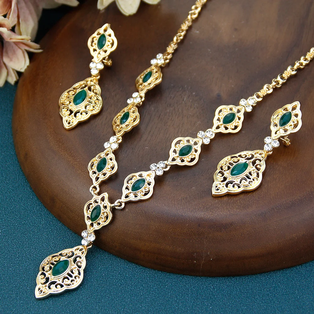 Women's Gold Color Morocco Style Jewelry Set, Elegant Gift