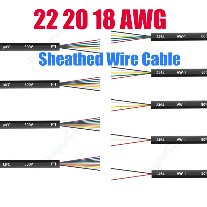 LED Strip Connector Wire 2 3 4 5 6 7 8 9 10 Core Tinned Copper Electric Cable Electronic Audio Wire For Speaker LED Light Bar