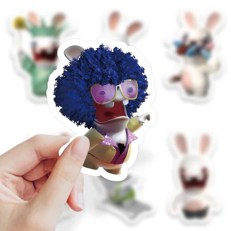 100pcs Rabbids Invasion Animation Sticker Luggage Water Cup Stationery Mobile Phone Car Scooter Laptop Refrigerator Decoration