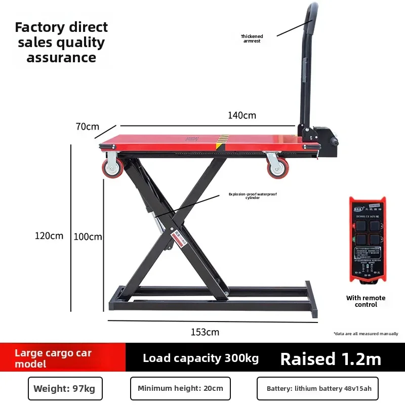 

Portable Lifting Flat Truck Truck Electric Hydraulic Lifting Platform Small Scissor Trolley