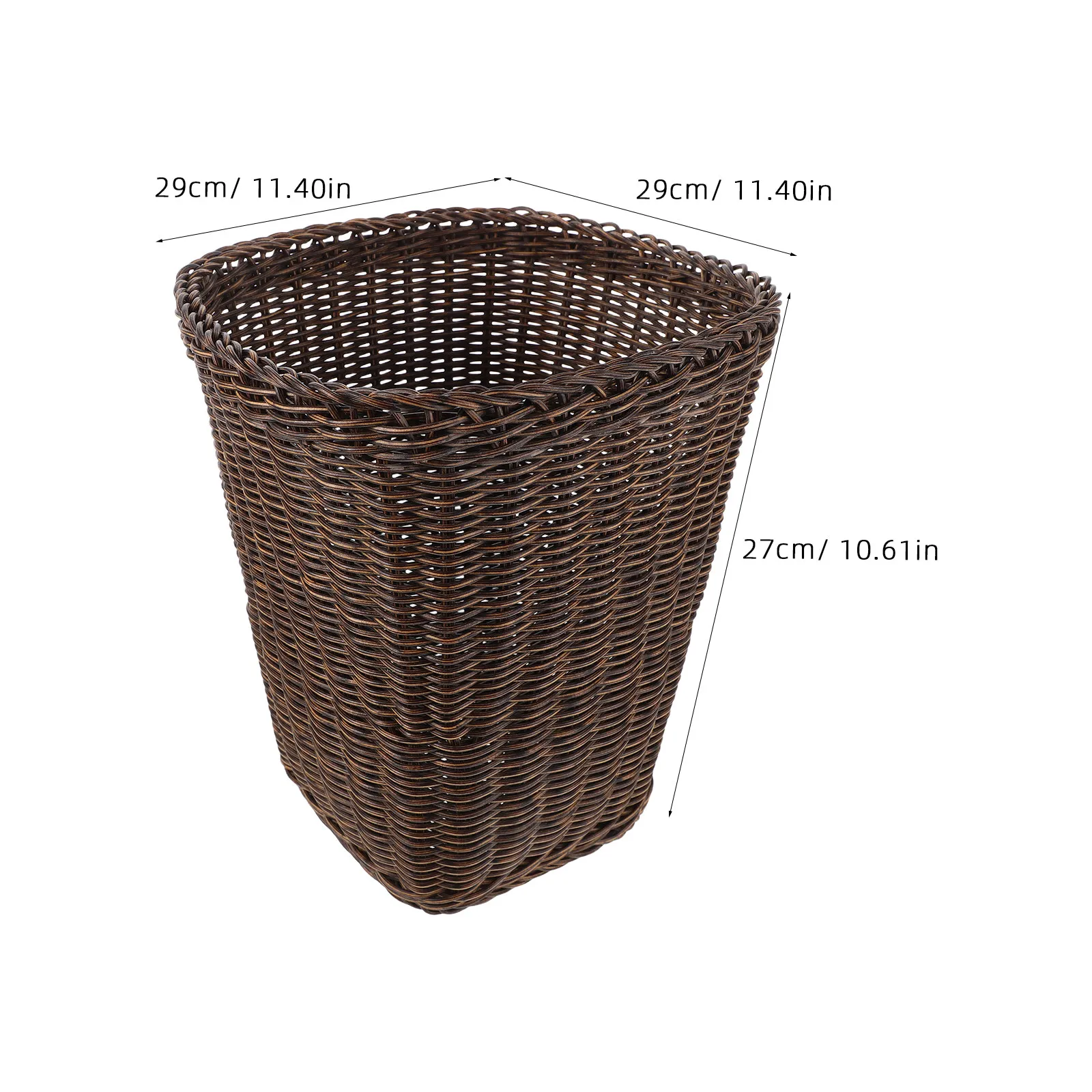 

Stylish Vintage Wicker Waste Bin with Lid for Bathroom Sink Area Kitchen Cabinet Under Storage Decorative Trash Can 3L