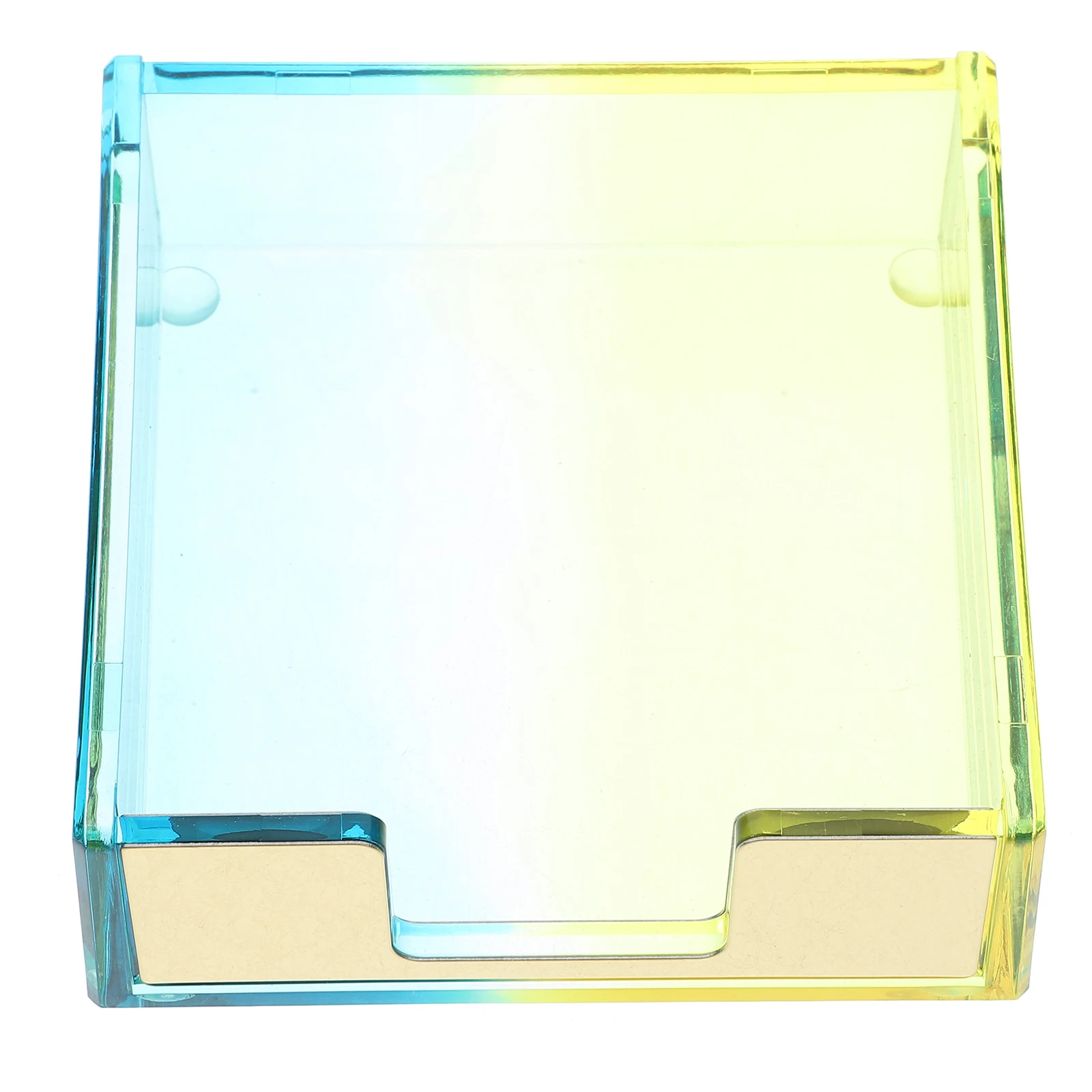 Gradient Acrylic Holder Blue Yellow Memo Papers Case Desk ganizer Storage Acrylic Notepad Box Box for Office Supplies