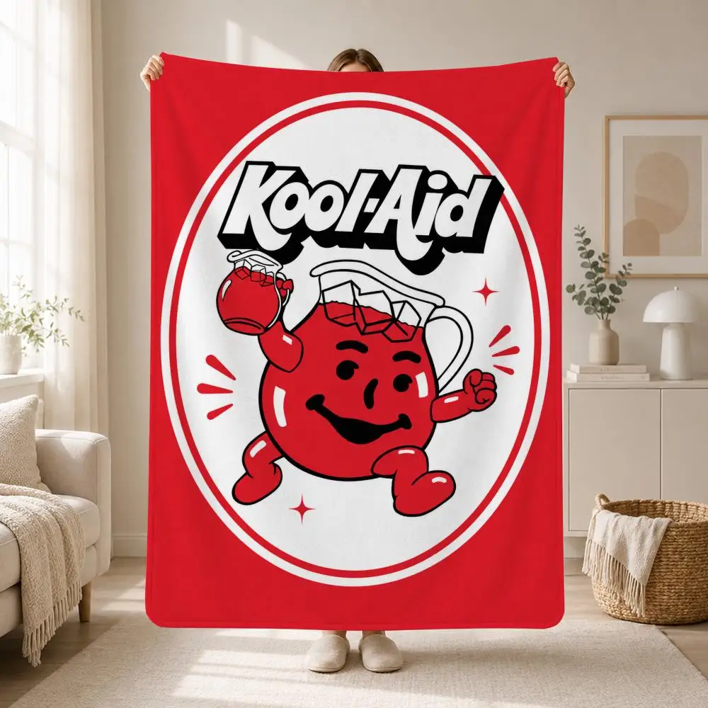 Colorful Beverage Brand Kool-Aid Throw Soft Plush Flannel Throw Blanket Sofa Bed Travel Home Decor