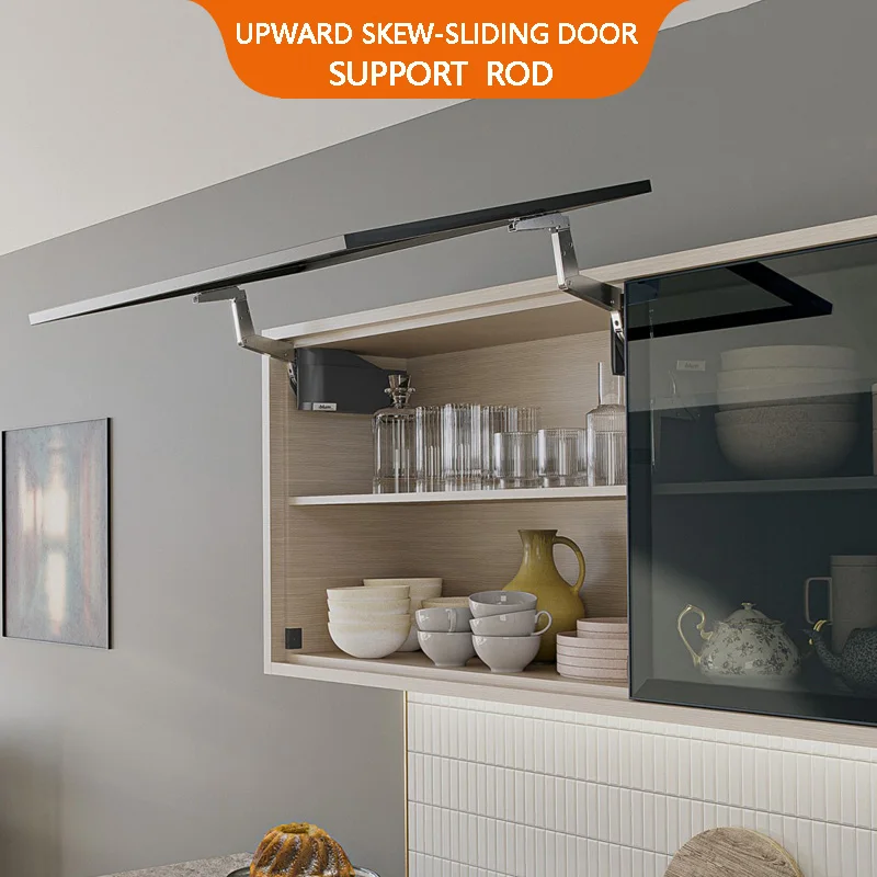 Metal Hydraulic Support Hardware Upward Skew-sliding Door Support Rod for Kitchen Wall Cabinets Arbitrary